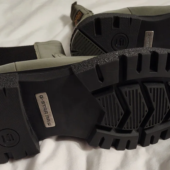 G STAR Kafey Chelsea Leather Boots green Combat Y2K - Picture 4 of 7